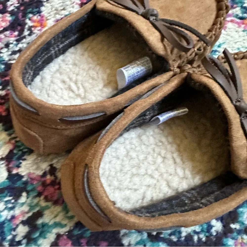 Cat & Jack Carter Toddler Slip On Faux Shearling Lined Moccasin 8 Brown